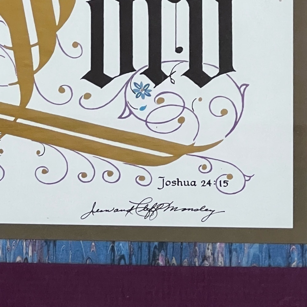 Hand-Lettered Calligraphy NOT A PRINT‎ Religious Framed Art Joshua 24:15 - Picture 2 of 7
